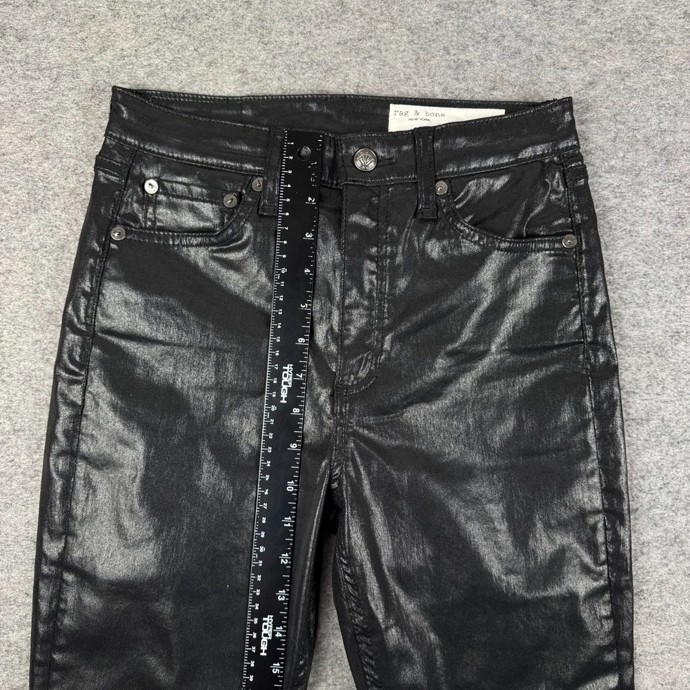 Rag & bone Nina High Rise Skinny Jeans 29" Coated Black Womens 26 - Picture 11 of 14